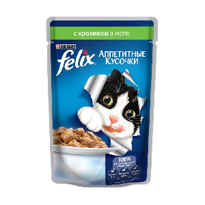 Felix кусочки в желе для кошек с кроликом
