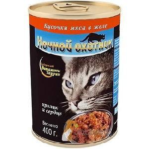 Кусочки в желе для кошек с кроликом и сердцем