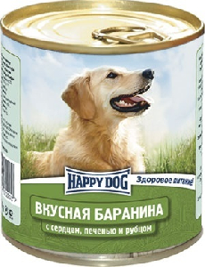 Консервы для собак с бараниной, сердцем, печенью и рубцом