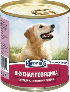 Консервы для собак с говядиной, сердцем, печенью и рубцом