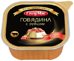 Консервы для собак "СпецМяс" говядина с рубцом