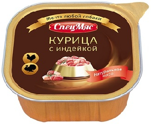 Консервы для собак СпецМяс курица с индейкой