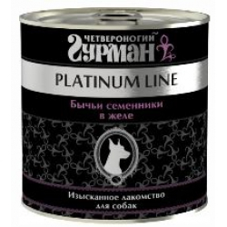 Четвероногий гурман platinum line бычьи семеняки в желе