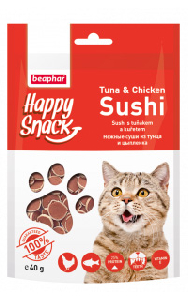 Beaphar Hежные суши из тунца и цыпленка Happy Snack для кошек