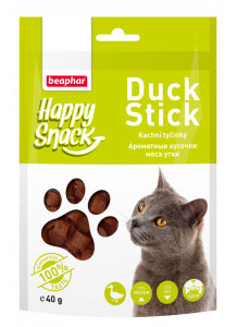 Beaphar Ароматные кусочки мяса утки Happy Snack для кошек