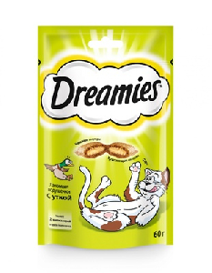 Лакомство для кошек Dreamies лакомые подушечки с уткой