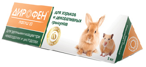 Дирофен от глистов для грызунов: паста (тыквенное масло)