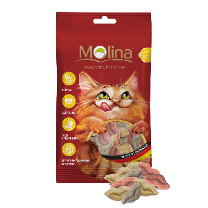 Молина Лакомства для кошек Поцелуйчики MIX, 35 г