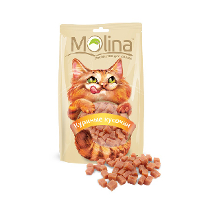 Лакомство для кошек Molina Куриные кусочки 80г