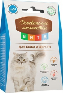 Деревенские Лакомства Вита для кожи и шерсти для кошек