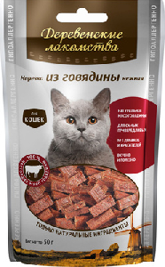 Деревенские Лакомства «Нарезка из говядины нежная» лакомство для кошек