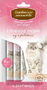 Деревенские Лакомства Нежное пюре из креветок для кошек