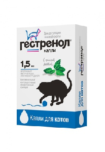 Гестренол д/котов капли с кошачьей мятой 1,5 мл Гестренол д/котов капли с кошачьей мятой 1,5 мл