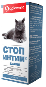 Apicenna СТОП-ИНТИМ капли для котов 2 мл