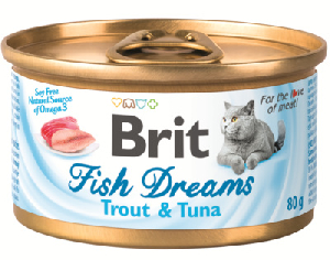 Brit консервы с форелью и тунцом для кошек, Fish Dreams Trout & Tuna