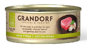Влажный корм для кошек Grandorf Филе тунца с мясом краба