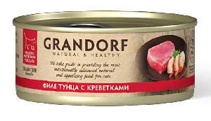 Влажный корм для кошек Grandorf Филе тунца с креветками