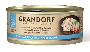 Влажный корм для кошек Grandorf Куриная грудка с креветками