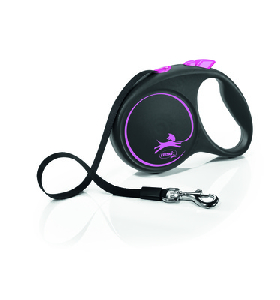 Flexi рулетка-ремень для собак, Black Design M Tape 5м 25кг, фото №4