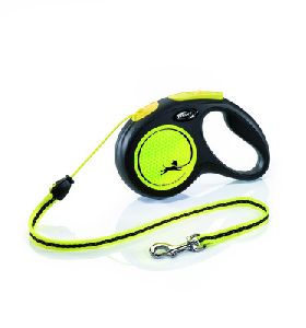 Flexi рулетка-трос для собак, желтая, New Neon M Cord 5м 20кг