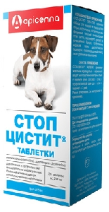Apicenna стоп цистит для собак: лечение и профилактика МКБ, 20 таб