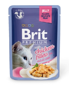 Brit паучи Premium для кошек: кусочки в желе из куриного филе